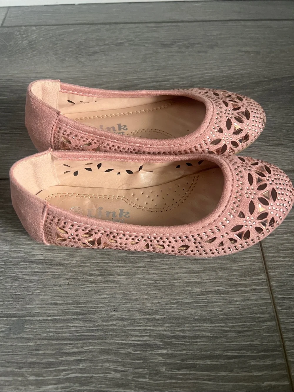 Link kids Blush Pink Cut Ballet Flats